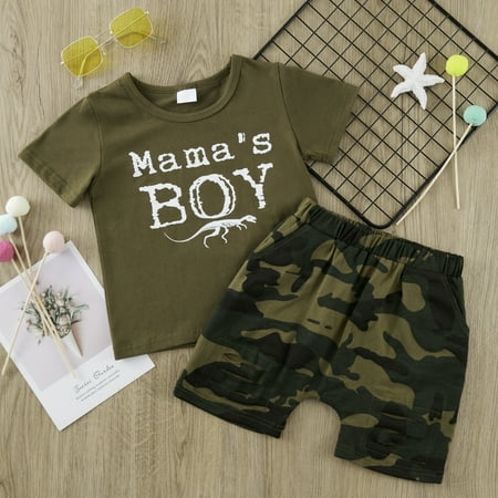 

URMAGIC Clearance Toddler Kids Camo Dinosaur Summer Outfit Mama s Boys T-shirt Shorts Clothes