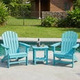 thumbnail image 2 of Outdoor Side Table, HIPS Adirondack Small Double Layer Table, Waterproof Square Outside Table, Balcony End Tables for Patio, Pool, Porch, Deck, Indoor or Outdoor Use, Light Blue, 2 of 14