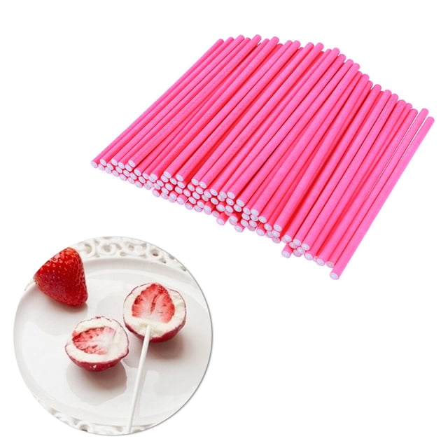 unbranded 100Ud Bastones Rosados De Para Chocolates Y Paletas Resistentes Para DIY