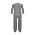 thumbnail image 5 of HBGVBA Kids 2 Piece Set Solid Color Ruffle Sleeve Crewneck Top with Pocket and Pants Casual Winter Loungewear for 4-13 Years, 5 of 5