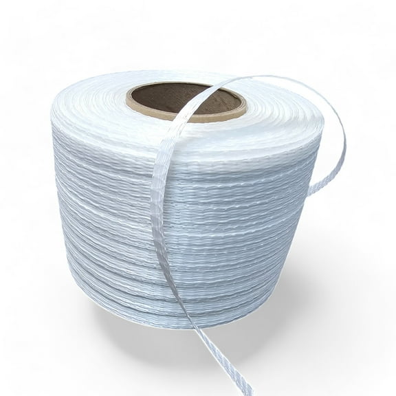 5/8x 3000 ft. x 600 Lb Break Woven Polyester Cord Strapping (White)