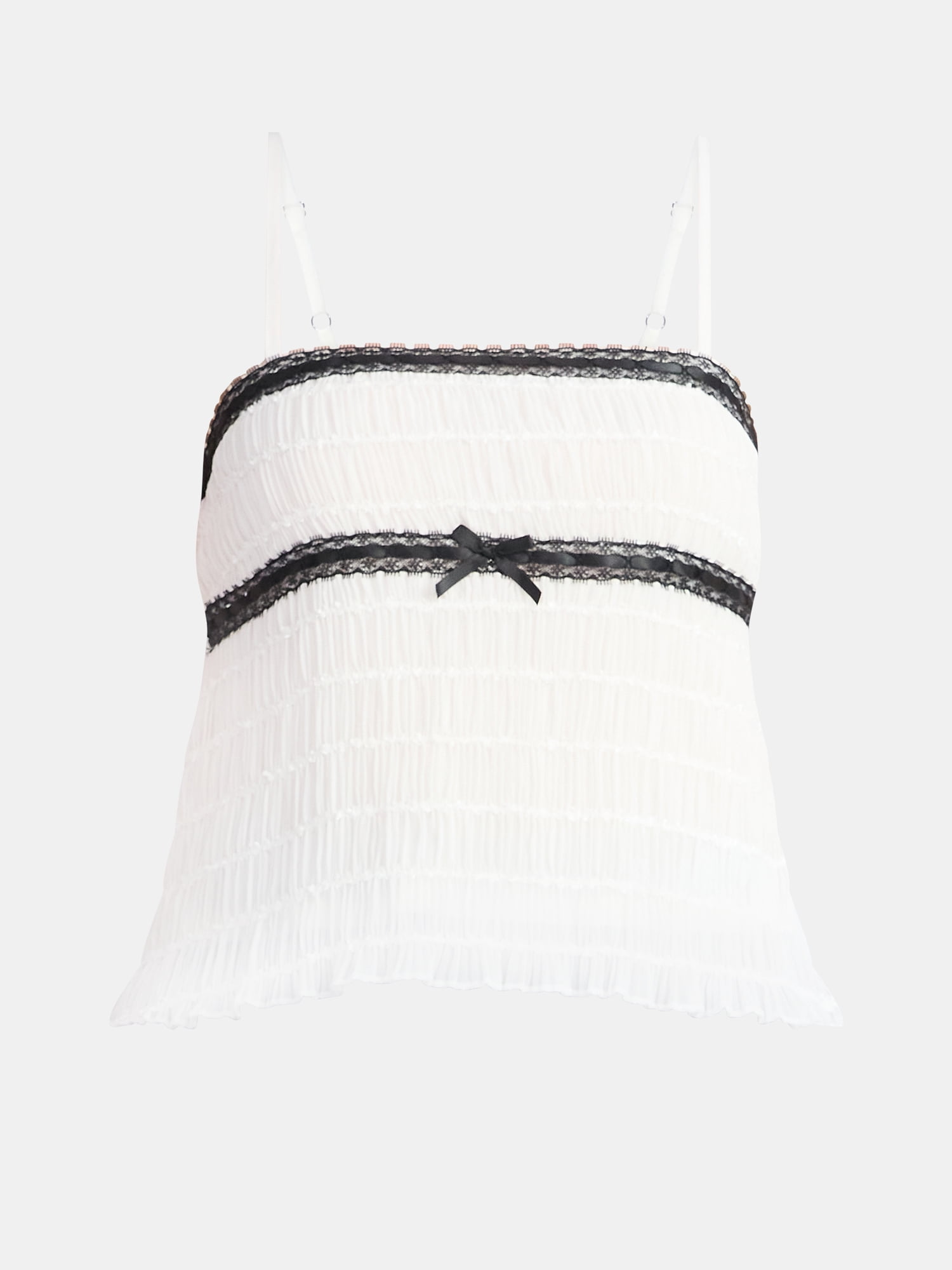 No Boundaries Ruched Chiffon Babydoll Cami, Women's