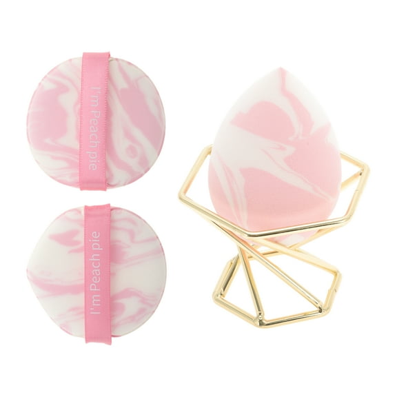 Unique Bargains 1 Set Portable Face Makeup Sponge Kit for Bedrooms Pink White Hydrophilic Polyurethane