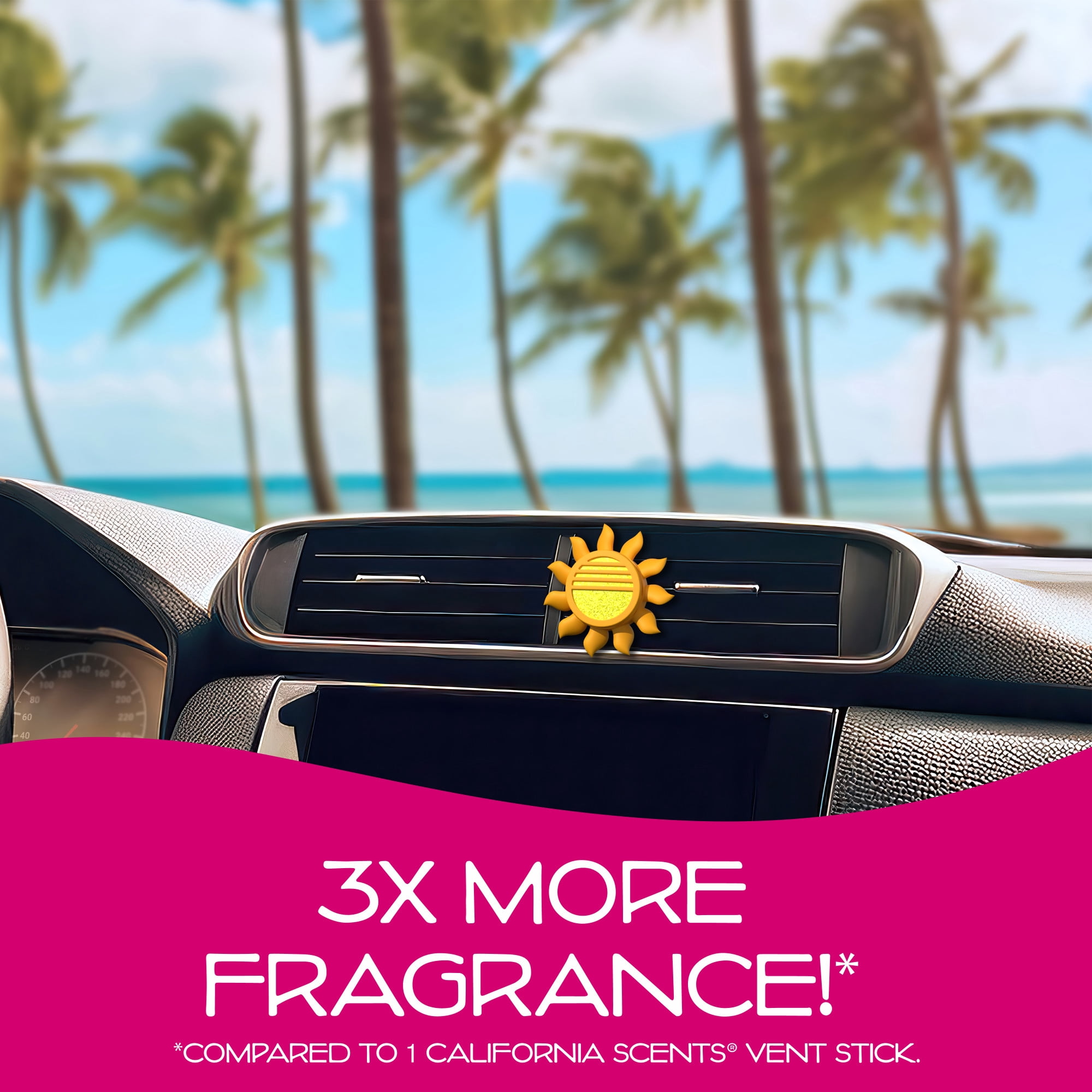 California Scents Novelty Sun Spinner Car Air Freshener Vent Clip, Tropical Colada Scent