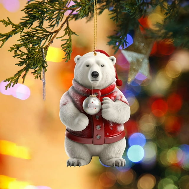 Decoración navideña, adornos navideños, regalos navideños, decoraciones para el hogar, lindo oso navideño, decoración colgante, decoraciones navideñas