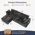 thumbnail image 5 of LazySunsets 112" Oversized Modular Sectional L Shaped Sofa, Wide & Deep Seat Boneless Cloud Couch With Multi-Purpose Round Pillow, No Assembly (Gray), 5 of 6