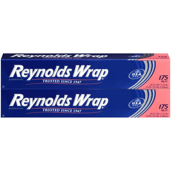 Reynolds Wrap Standard Aluminum Foil, 2 boxes of 175 Square Feet (350 Total)