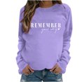 thumbnail image 2 of Dwaogom Fashion Women's Casual Long Sleeve Round Neck Printed Ladies Sweatshirt Tops Blouse Women'S Puff Short Sleeve Sweater Tops Womens Sweatshirts Hoodies, 2 of 4