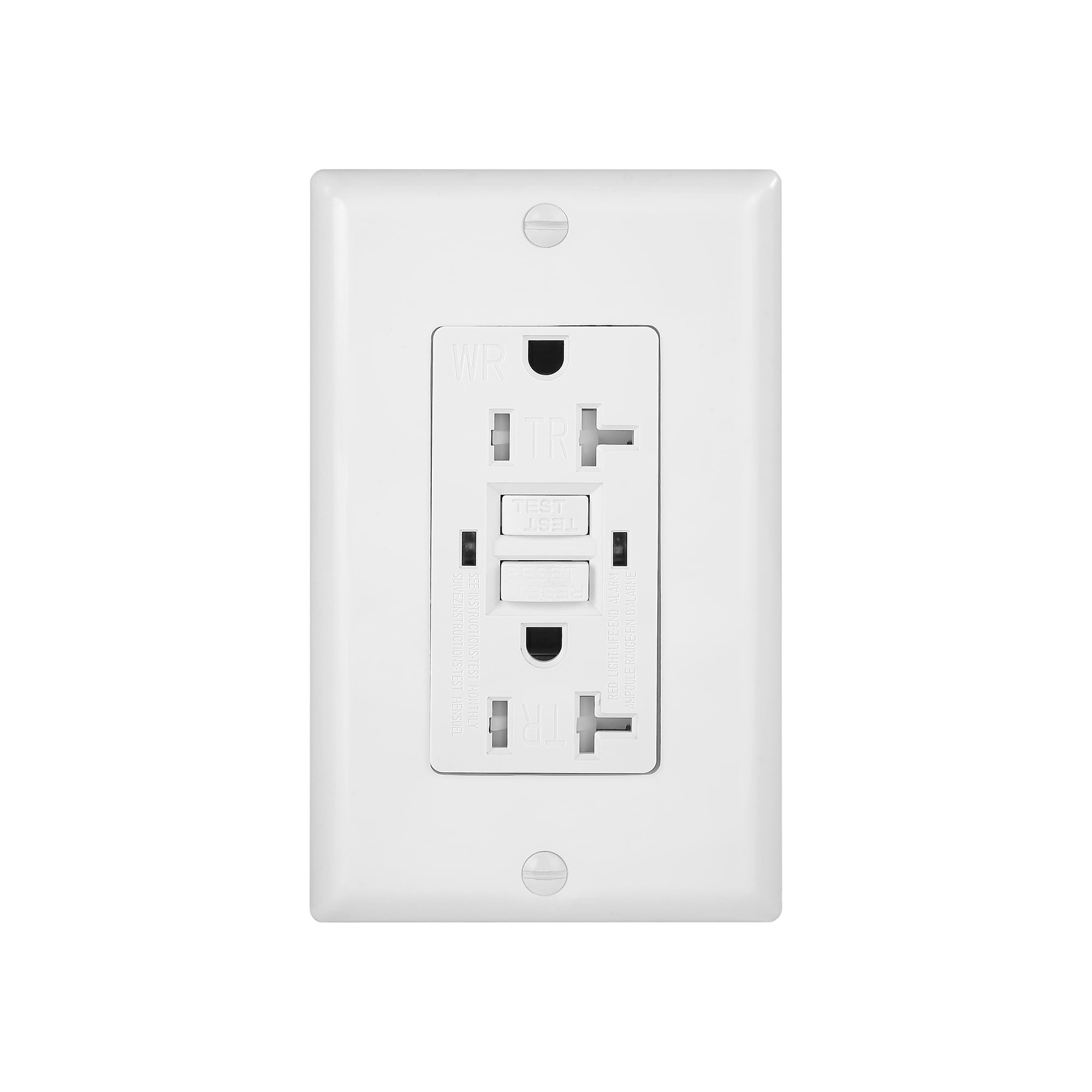 10 Pack Self-Test Function with LED Indicator White Weather Resistant 15-Amp/125-Volt cUL Listed Wall Plate and Screws Included UL Listed GFCI Duplex Outlet Receptacle 