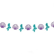 Mermaid Tail Party Headband Happy Birthday Bunting Banner Mermaid Birthday Party Decoration Girl Baby Shower Under the Sea Party