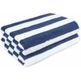 thumbnail image 2 of 100% Cotton Terry Absorbent Cabana Stripe Pool & Beach Towels, Soft, Large, and Thick, 2-Pack, Navy Blue, 30 in x 60 in, 2 of 5