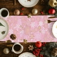 thumbnail image 4 of Christmas Table Runner Golden Snowflakes Table Runners Love Heart Pink Cotton Linen Dresser Scarf Kitchen Dining Table Decor for Christmas Holiday Party Decor 13x72 Inch, 4 of 9