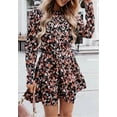 thumbnail image 4 of Crew Neck Printed Gigot Sleeve Dress for Women Above Knee Length, 4 of 4