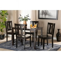 Baxton Studio Zamira Modern and Contemporary Transitional Dark Brown Finished Wood 5-Piece Dining Set