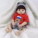 thumbnail image 3 of Conjunto De 2 Piezas Caw Pattern Short Sleeve Rompers Hat Clothes Para 22 '' - 23 '' Doll Look Completo Yotijar Traje del sombrero de los mamelucos de la muñeca, 3 of 6