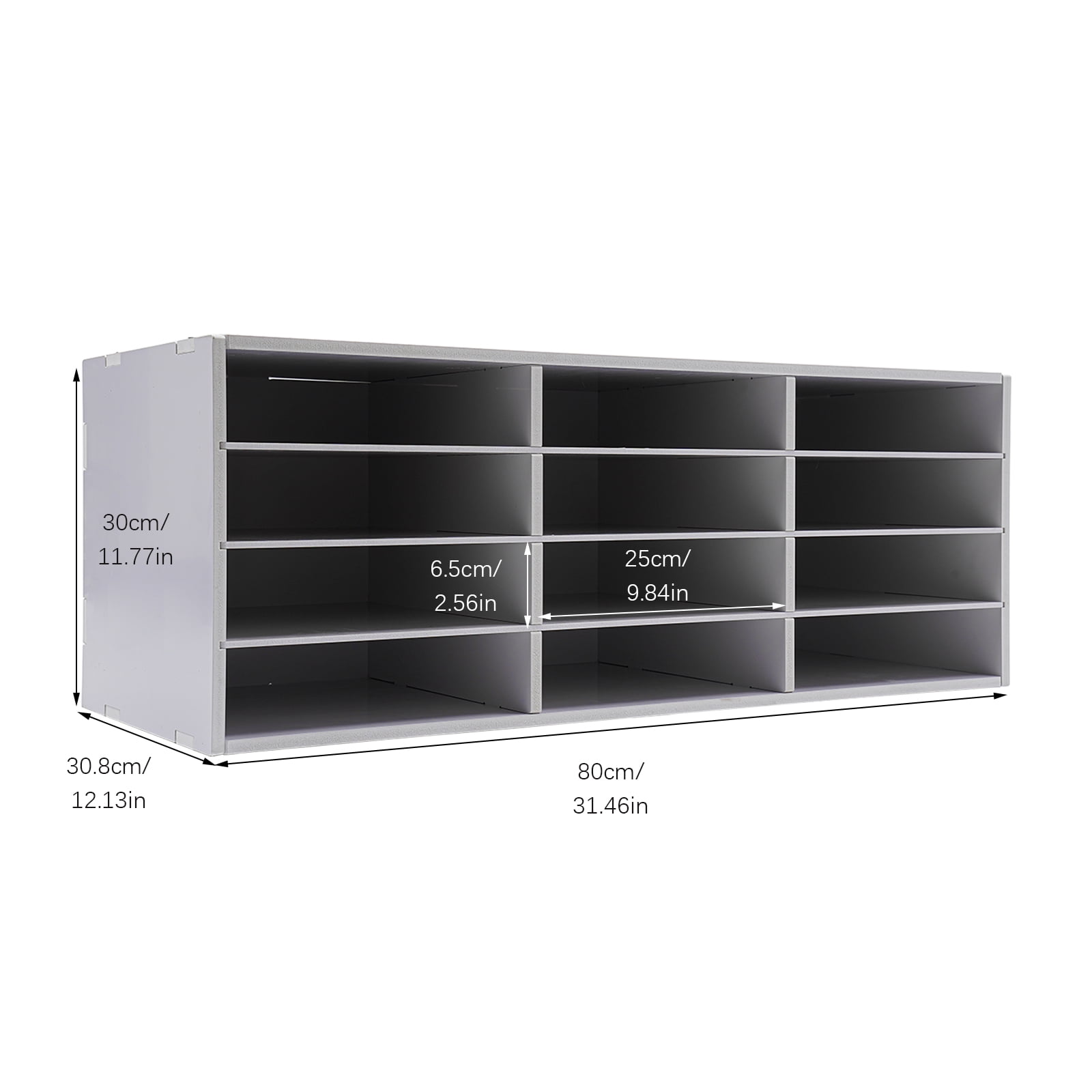 Stylish Desktop File Organizer, 12 Slots for Sorting Files and Mail, Durable PVC Literature Organizer, Great for Office and Home Desk Organization