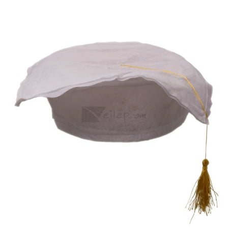 US Toy Felt Graduation Cap with Gold Tassel Hat, White, One-Size 7