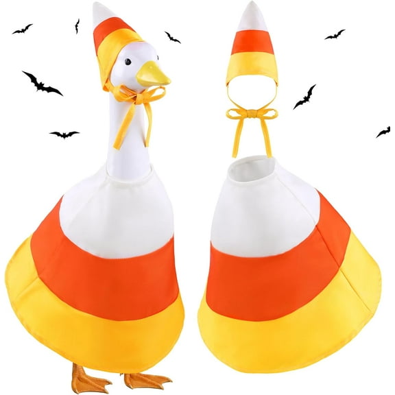 Halloween Candy Corn Goose Outfit for 23" Porch Goose Cloths Costume Fall Autumn Halloween Outdoor Patio Yard Lawn Art Decoration