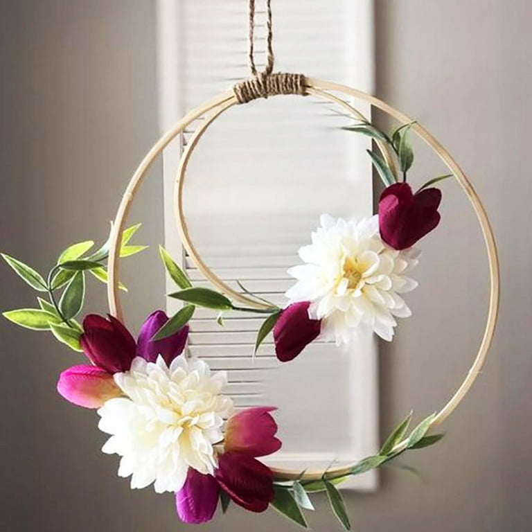 6 Inch Embroidery Hoop Frame With Embroidered Mom floral wreath .Handmade