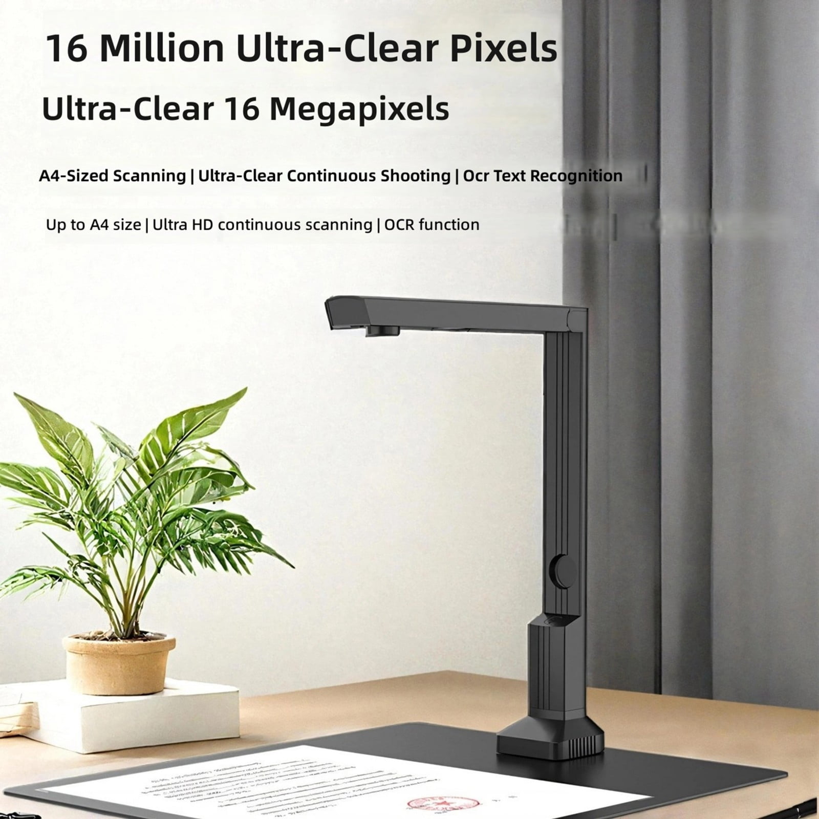 Portable 16MP Document Scanner With OCR For Paper Fast Scanning And Foldable Design USB Plugs Play