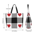 thumbnail image 5 of Yiaed Heart Black Buffalo Plaid Gingham Print Handbag for Women Tote Purse Shoulder Bag Large Fashion Hobo Purse Handbag Shopping Tote, 5 of 5