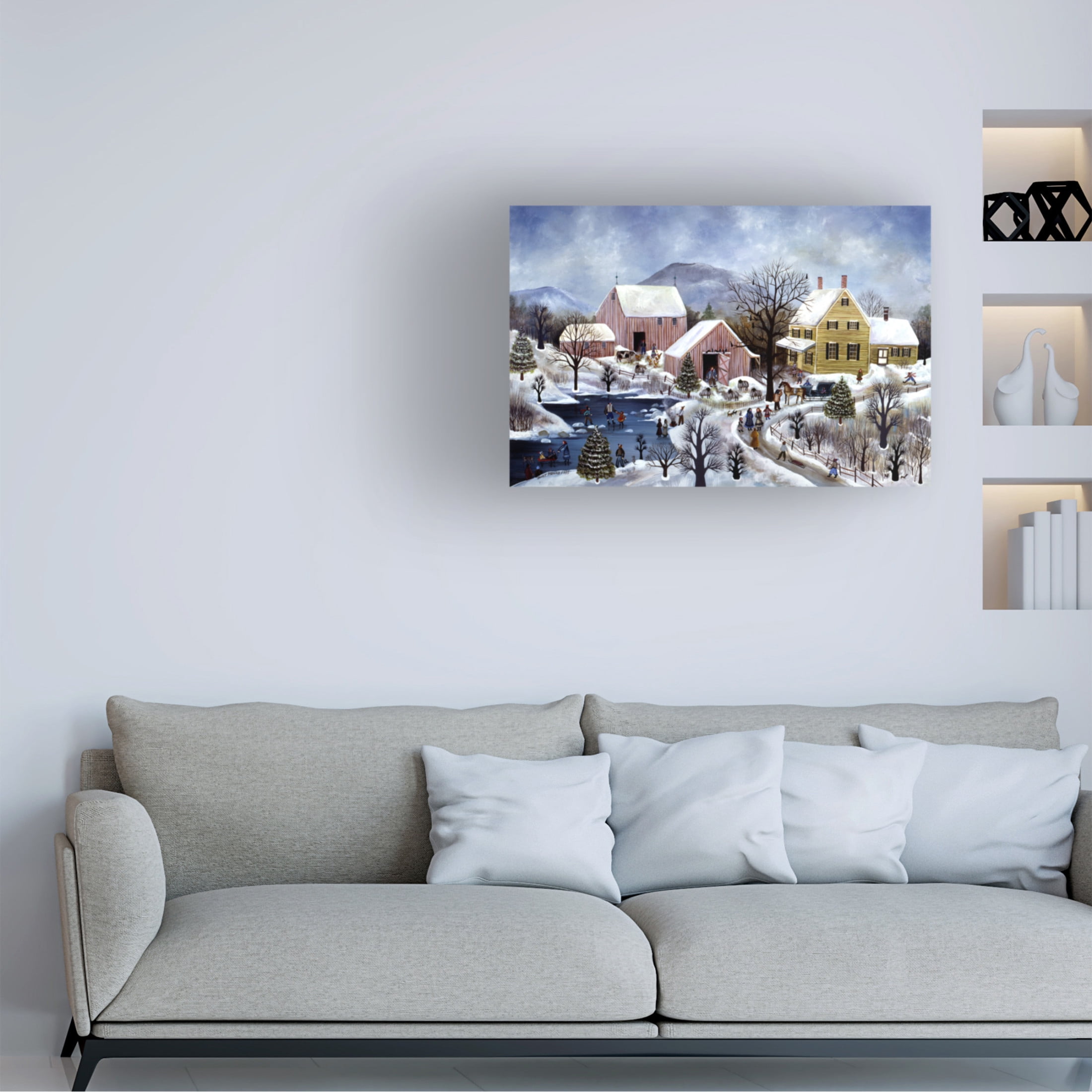Canvas Wall Art - JL Munro 'View of Blackbird Pond' Wall Art for Living Room, Bedroom, or Office Décor by Trademark Fine Art - 32 x 22 Inches