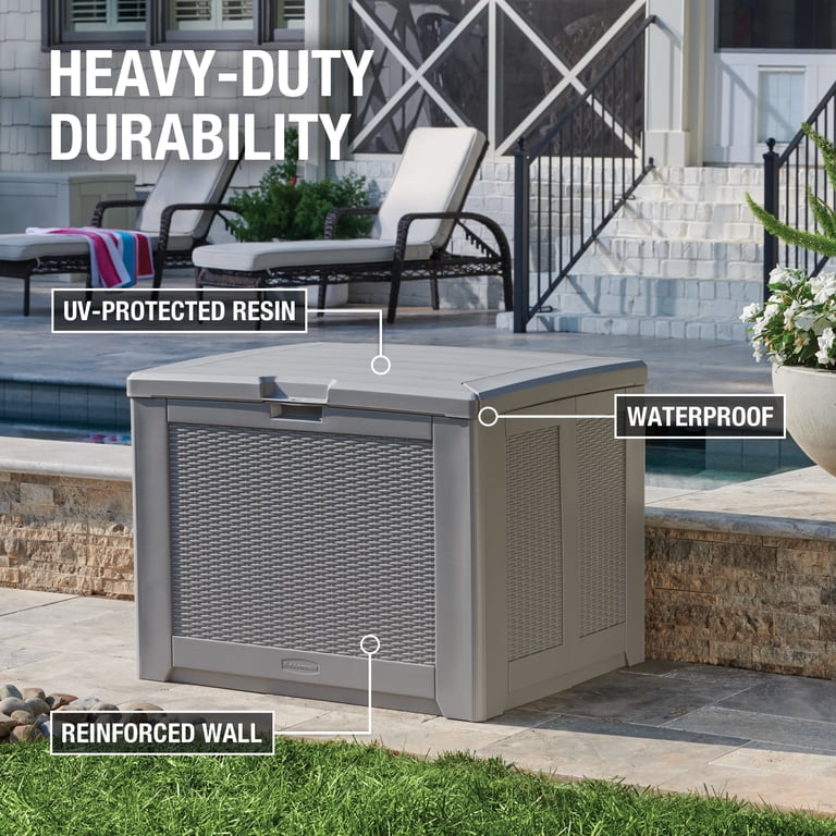 Rubbermaid Deck Box, Medium, 74 Gallon, Light Grey - Walmart.com