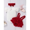 thumbnail image 2 of Bmnmsl Baby Romper Set Infant Ribbed Ruffled Romper Skirt Hair Band, 2 of 6