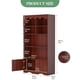 thumbnail image 3 of De altura freestanding estante con doors: 5 niveles de madera almacenamiento estantes para para exposición in dormitorio, sala de estar, oficina en casa, o hallway - walnut, 3 of 8
