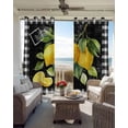 thumbnail image 6 of Yellow Lemon Kitchen Curtains Summer Botanical Black White Checkered Cafe Short Curtains for Bathroom Blackout Window Curtain Grommet Small Window Treatment Drapes for Bedroom Living Room 42"x45"x2, 6 of 9