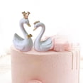 thumbnail image 5 of Fairnull 2Pcs Swan Crown Statue Decorative Exquisite Lovely Nordic Style Resin Swan Crown Cake Topper for Wedding, 5 of 9