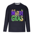 thumbnail image 5 of TIMIFIS Chemises à Manches Longues pour Hommes Mardi Gras Mode Décontractée Carnaval Imprimé Col Rond T-Shirt Léger Pull Tops de Fête, 5 of 5