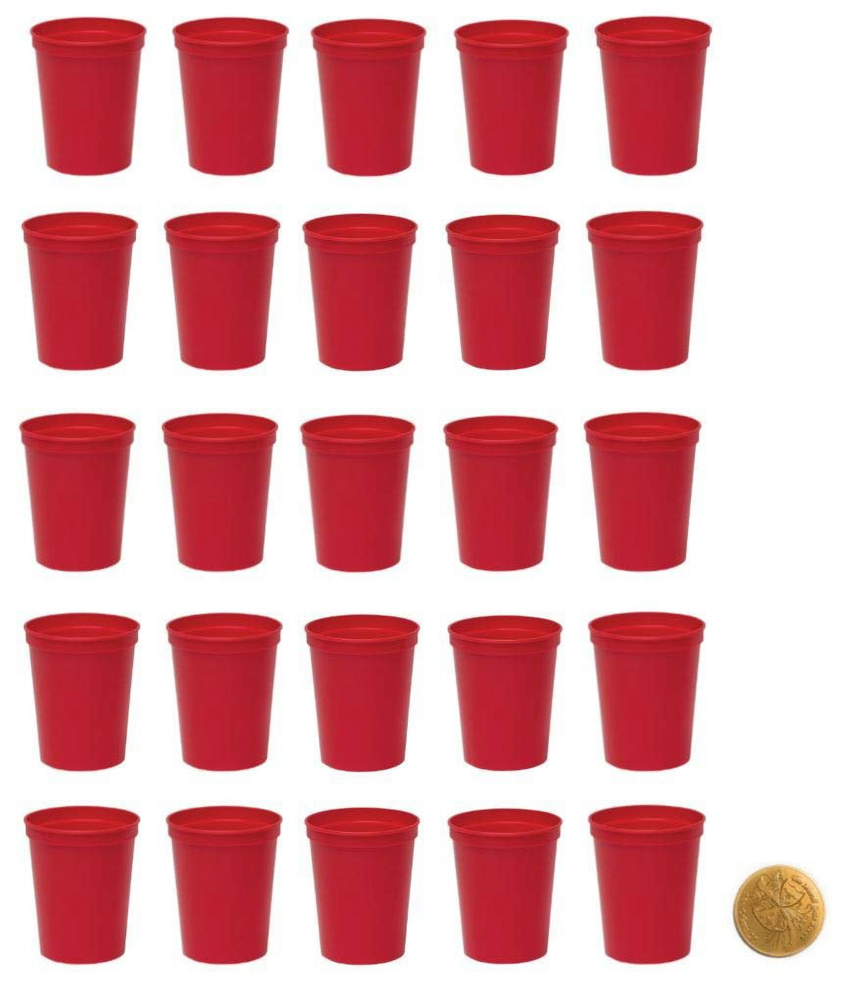 Black Stadium Cups, Pack of 25, Blank 16 oz Plastic Cups