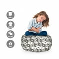 thumbnail image 2 of Cubes Storage Toy Bag Chair, Greyscale Abstract Structures Building Like Repetitive Volumetric Theme, Stuffed Animal Organizer Washable Bag, Large Size, Pale Taupe and Grey, by Ambesonne, 2 of 3
