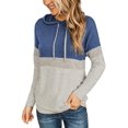 thumbnail image 1 of Women's Color Block Hoodies Fall Long Sleeve Sweatshirt Casual Drawstring Pullover Tops Striped Tunic Shirts, 1 of 5