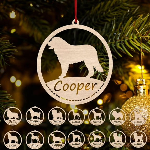 Personalized Wooden Dog Cat Paw Ornament Christmas, Custom Dogs Cat Suncatcher Pet Name Ornaments, Customized Memorial Dog Ornament for Christmas Tree (Multi 31) - 2975