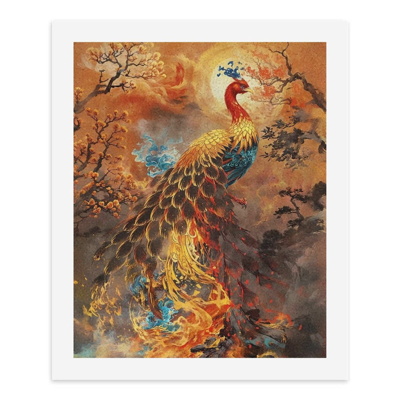 Paint by Numbers Kit for Adults, Phoenix Blossoms Golden Hues Art Paint by Numbers, Easy Paint by Numbers Kit for Adults Beginner, DIY Adult Paint by Number Kits on Canvas, Home Decor