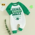 thumbnail image 2 of Odeerbi St. Patrick's Day Baby Boys Girls Clothes Baby Rompers Newborn Four Leaf Clovers Bodysuit Long Sleeve Jumpsuit Spring Outfit 3-18 Months, 2 of 7