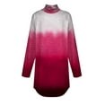thumbnail image 3 of Ydkzymd Thanksgiving Shirts for Women Long Sleeve Hot Pink color block Plus Size Women's Long Sleeve Shirts Plain Petite Trendy Tie Dye Tops Tunic Turtleneck Thermal Shirts XL, 3 of 4