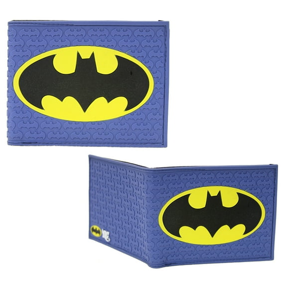 Blue Batman Logo - DC Universe 4x5" Bi-Fold Flat Wallet
