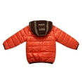 thumbnail image 2 of Richie House Little Boys Orange Knit Teddy Accents Padded Winter Jacket 3/4, 2 of 3