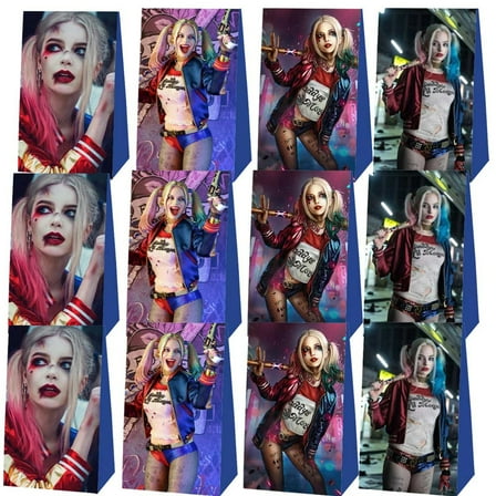 Harley Quinn Goodie Bags Party Favor Candy Decorations Treat Supplies Birthday