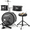 Black, variant on Drum Set for Kids Beginner Set with Bass, 2 Toms, Cymbal, Sticks, Bass Pedal and Stool Percussion Musical Instrument Birthday Playsetl