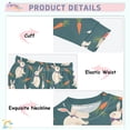 thumbnail image 4 of Bow Rabbit Carrot Pattern Cotton Pajamas 2 Piece Set Sleepwear Soft and Comfortable Homewear Nightwear, 4 of 7
