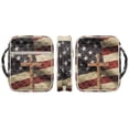 thumbnail image 2 of Xoenoiee Cross American Flag Print Bible Cover Case for Women Men Quilted Cotton Bible Carrying Cases Protective Bag with Handle and Zippered Pocket for Christian Study Supplies Church Gifts, 2 of 7