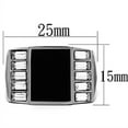 thumbnail image 2 of Luxe Jewelry Designs Men's Stainless Steel Ring with Rectangular Clear Crystals and Epoxy - Size 9, 2 of 4
