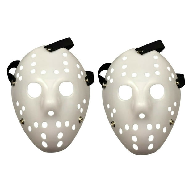 2X Cara de Halloween Máscaras de Cabeza de Miedo Fiesta Cosplay Disfraz Hockey Disfraz Decoración de Halloween