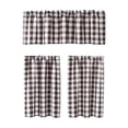 thumbnail image 2 of BadyminCSL 3Pcs Plaid Kitchen Curtain Set with Rod Pocket for Small Window/Coffee Shop/Basement, Light Filtering Thermal Insulated Window Curtains, 2 of 9