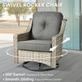 thumbnail image 3 of Ovios 3 Piece Outdoor Patio Bistro Set All-Weather Wicker Swivel Chairs High-Back Sectional Conversation Furniture for Backyard, Porch, or Garden, 3 of 8