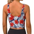 thumbnail image 3 of Naloa Leaves And Flowers Sports Bras for Women, High Support Bra with Removable Pads, Comfortable - XX-Large, 3 of 9